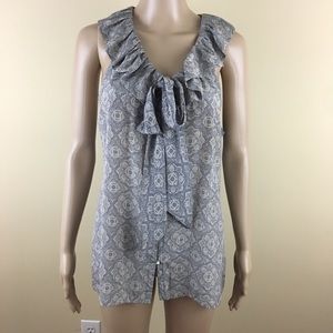 Banana Republic Large Blouse Sleeveless Silk Ruffl